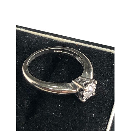 97 - 18ct white gold diamond solitaire ring 0.15ct diamond   weight 3.5g