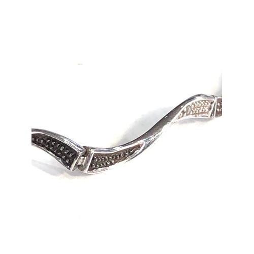 110 - 9ct white gold diamond bracelet weight 4.5g