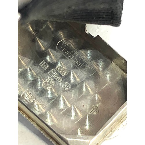 111 - 18ct white gold art deco diamond cocktail watch case measures approx 3.3cm by 1.4cm the watch is tic... 