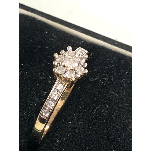 116 - 9ct gold diamond cluster cocktail ring 0.25ct diamonds weight 2.1g