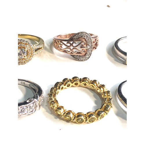 391 - Selection of 6 silver stone set dress rings