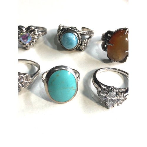 392 - Selection of 6 silver stone set dress rings