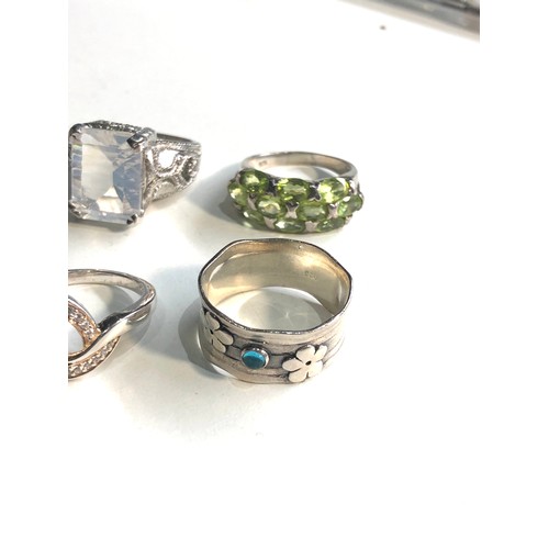 393 - Selection of 6 silver stone set dress rings