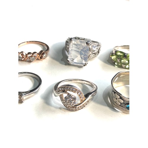 393 - Selection of 6 silver stone set dress rings