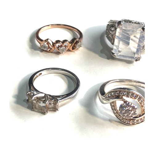 393 - Selection of 6 silver stone set dress rings