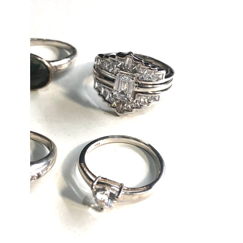 394 - Selection of 6 silver stone set dress rings