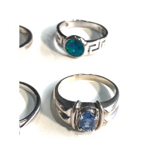 395 - Selection of 6 silver stone set dress rings