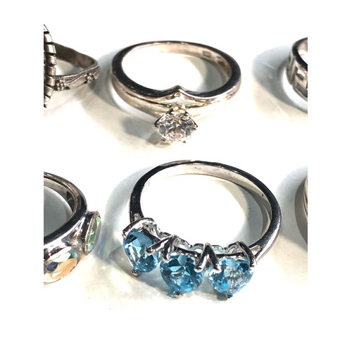 395 - Selection of 6 silver stone set dress rings