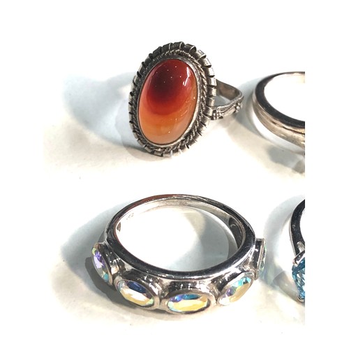 395 - Selection of 6 silver stone set dress rings