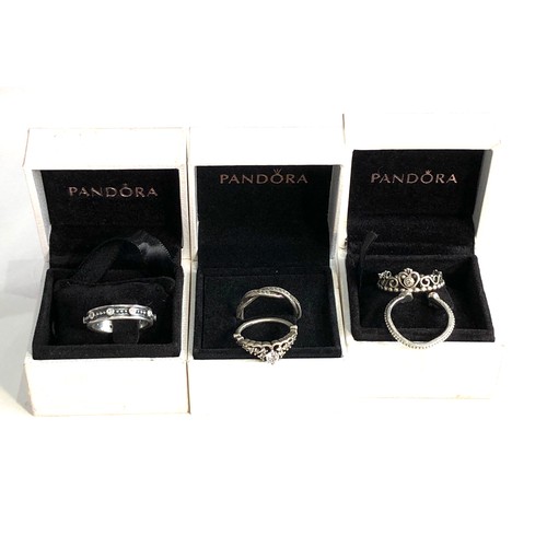 396 - 5 pandora silver rings