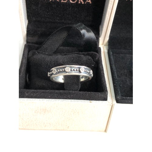 396 - 5 pandora silver rings