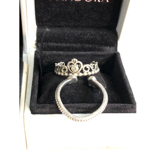 396 - 5 pandora silver rings