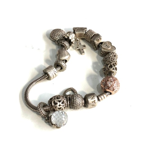 397 - Pandora silver charm bracelet and charms weight 60g