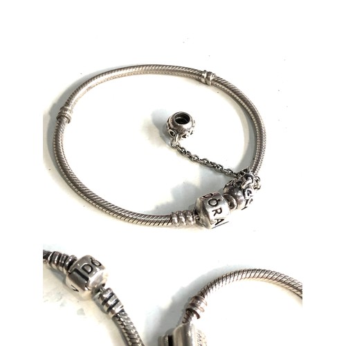 399 - 3 silver Pandora bracelets weight 55g