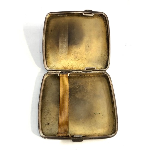 35 - Silver cigarette case weight 115g age related wear marks dents