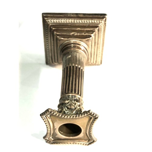 75 - Antique silver candle stick measures approx 15cm tall London silver hallmarks filled base