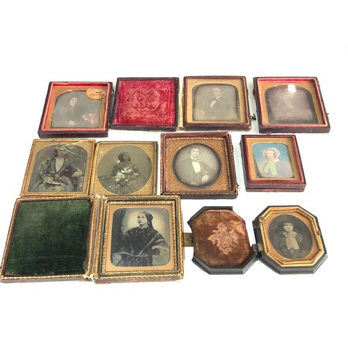 541 - Selection of partially cased Victorian Ambrotype  portrait photographs