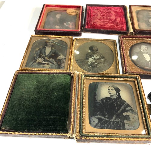 541 - Selection of partially cased Victorian Ambrotype  portrait photographs