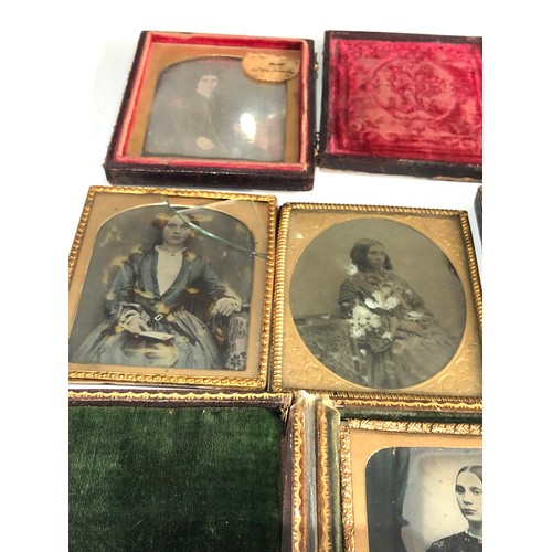 541 - Selection of partially cased Victorian Ambrotype  portrait photographs