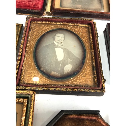 541 - Selection of partially cased Victorian Ambrotype  portrait photographs