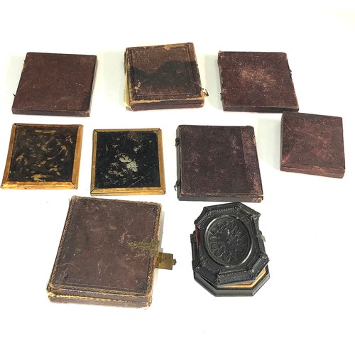 541 - Selection of partially cased Victorian Ambrotype  portrait photographs