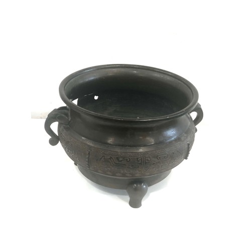 540 - Antique large Chinese bronze censer with age related damage and wear as shown measures 32cm wide hei... 