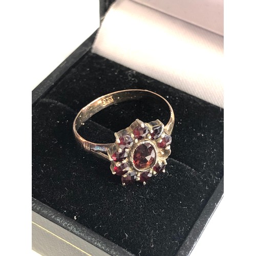 375 - Antique 9ct gold bohemian garnet ring missing stone weight 2g