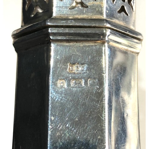 75D - Silver sugar caster Birmingham silver hallmarks weight  105g