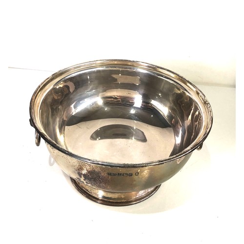 65 - Vintage Silver Lion handle bowl measures approx 16cm dia height 9cm weight 240g