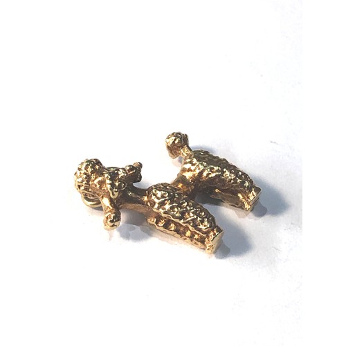 387 - Heavy 9ct gold poodle charm 4.5g