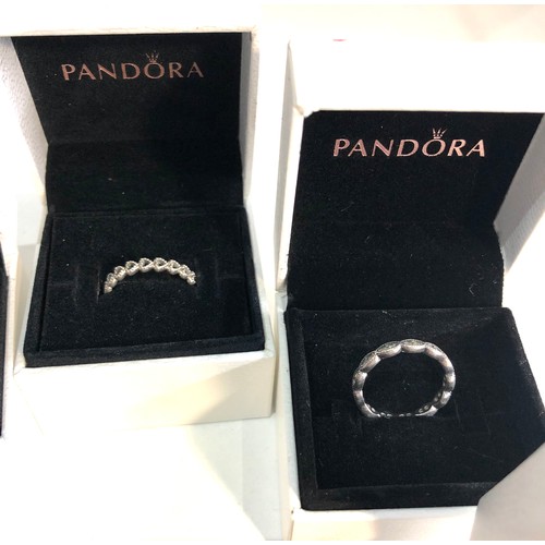 411 - 5 boxed silver pandora rings