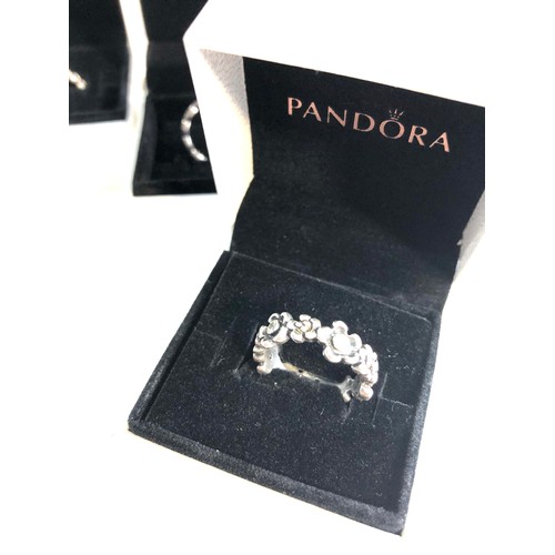 411 - 5 boxed silver pandora rings