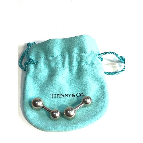 406 - Tiffany & Co Sterling Silver Barbell Ball Cufflink