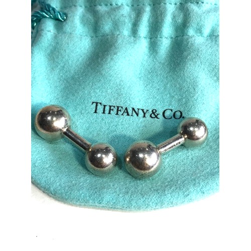 406 - Tiffany & Co Sterling Silver Barbell Ball Cufflink