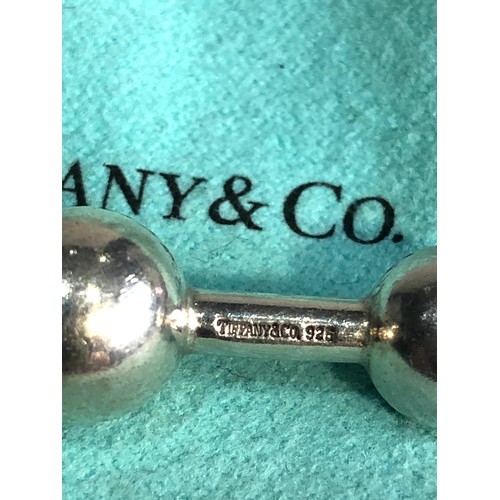 406 - Tiffany & Co Sterling Silver Barbell Ball Cufflink