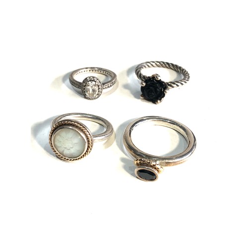 408 - 4 vintage Pandora silver rings