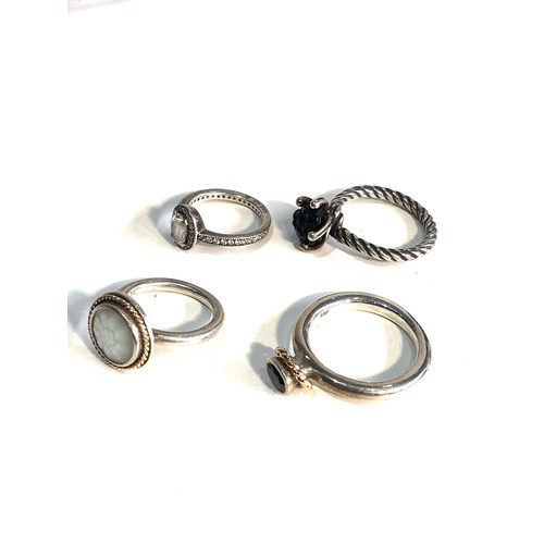 408 - 4 vintage Pandora silver rings