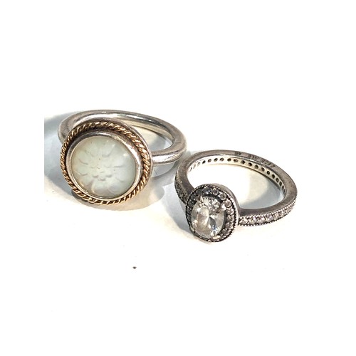 408 - 4 vintage Pandora silver rings