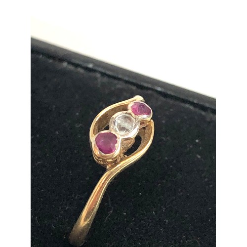 388 - Antique ruby and diamond ring weight 2.1g