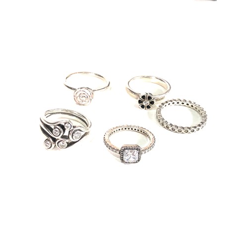 405 - 5 silver pandora rings