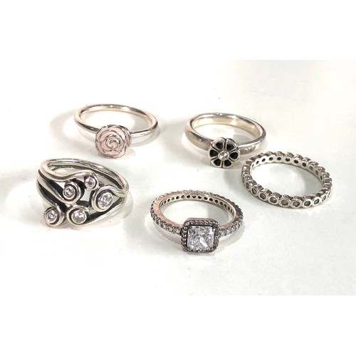 405 - 5 silver pandora rings