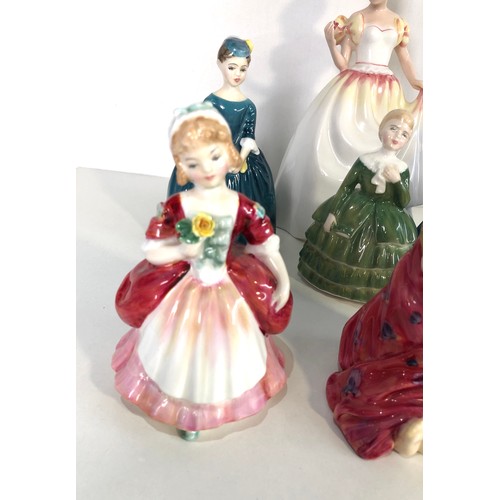 548 - 7 royal doulton figures includes valerie vanity little pig belle cherie debbie and gift of love