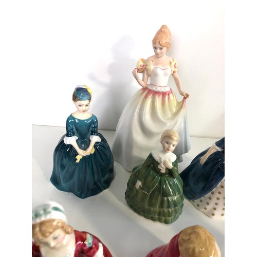 548 - 7 royal doulton figures includes valerie vanity little pig belle cherie debbie and gift of love