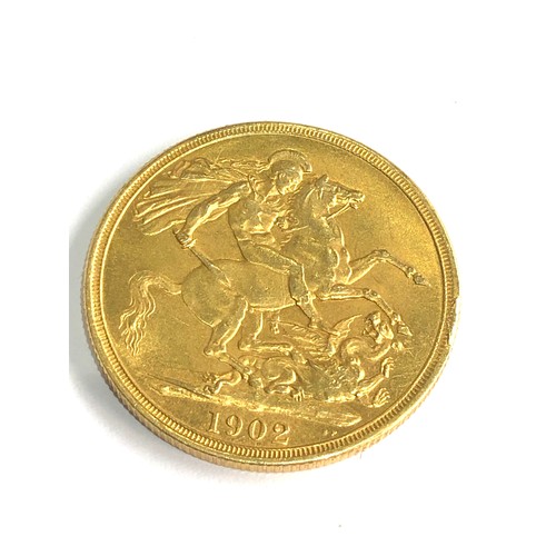 436 - Edward V11 gold £2 two Pound coin