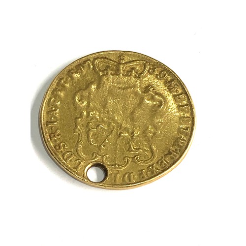 437 - George II (1727-60) gold Two Guineas 1739 holed weight 16.18g worn condition