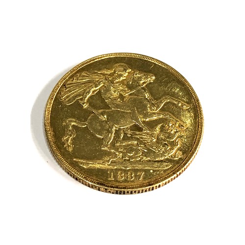 438 - 1887 Queen Victoria Jubilee head gold two pounds double sovereign