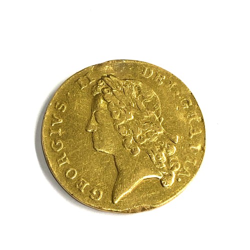 439 - George II (1727-60) gold Two Guineas 1738 weight 16.18g edge worn condition as shown