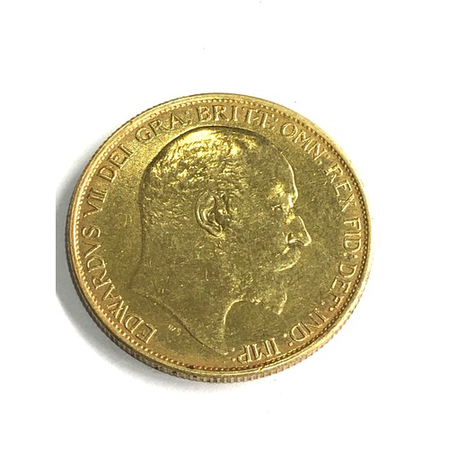 413 - Edward V11 1902 gold two pound coin