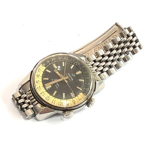 460 - Rare Enicar Sherpa Super Jet gents chronograph wristwatch and original strap thw watch is ticking bu... 