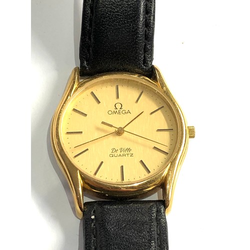 464 - Omega deville quartz gents wristwatch non working will need new battery no warranty given